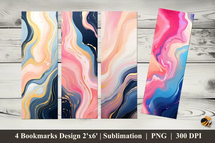 Vibrant Color Mix Bookmarks Sublimation Design