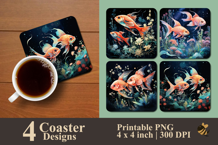 Cardinalfish Deep Glow Coaster Sublimation Design