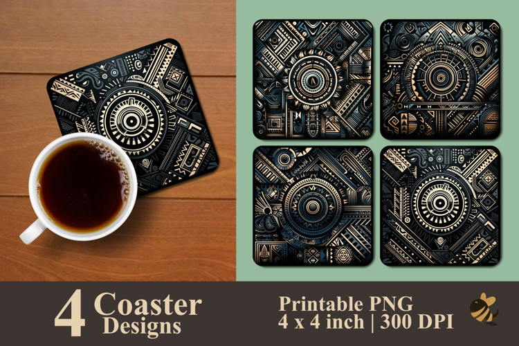 Cool Tribal Coaster Sublimation Design