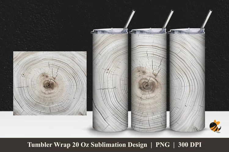 Wood Fiber Tumbler Wrap Sublimation Design 1