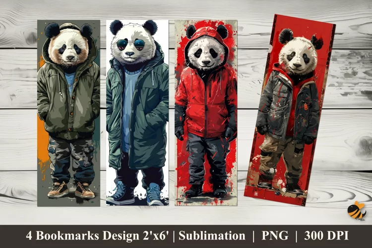 Elite Panda Bookmark Sublimation Design
