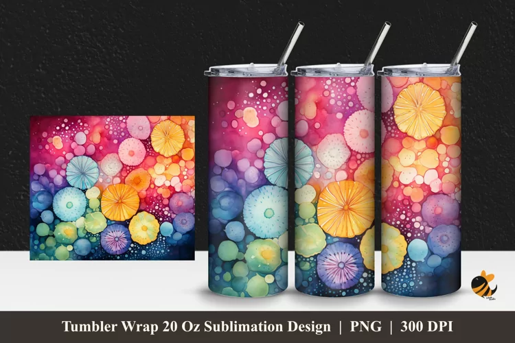 Painting Cells Tumbler Wrap Sublimation Design 1