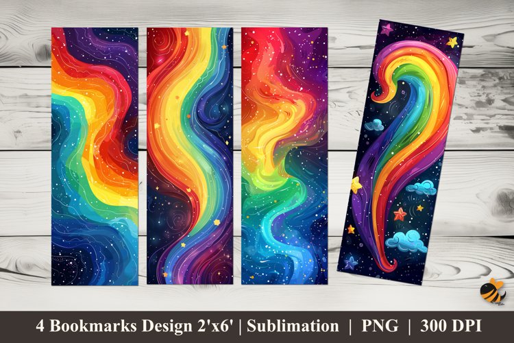 Fantasy Rainbow Bookmarks Sublimation Design