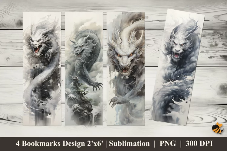 Dragon Ink Bookmarks Sublimation Design