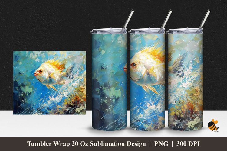 Moonfish Abstract Tumbler Wrap Sublimation Design 1 example image 1