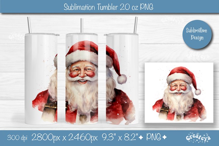 Christmas tumbler wrap 20 Oz sublimation Xmas Santa Tumbler