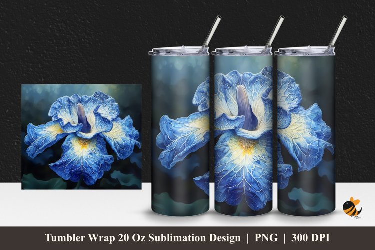 Pea Flowers Tumbler Wrap Sublimation Design 1