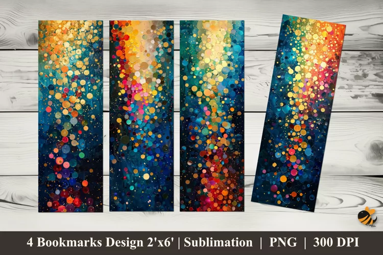 Sparkling Colors Bookmarks Sublimation Design