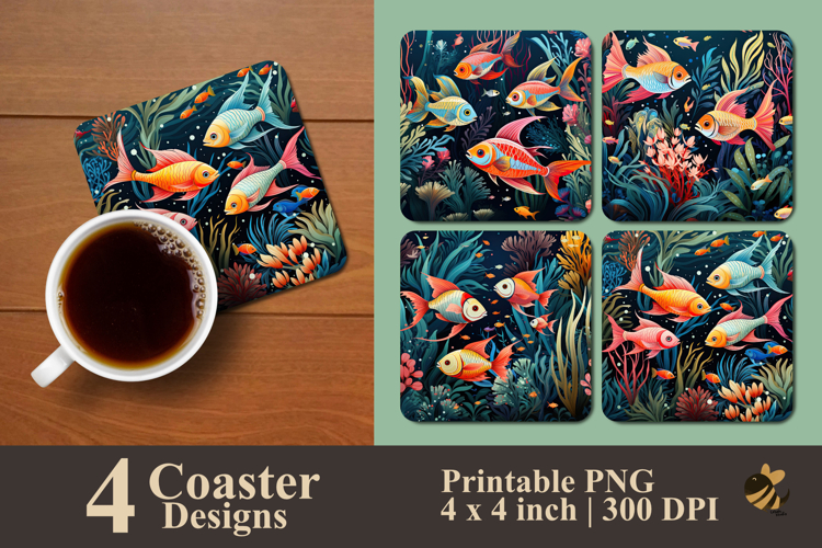 Tetra Reef Fantasy Coaster Sublimation Design