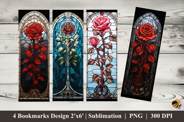 Magic Rose Bookmarks Sublimation Design example image 1