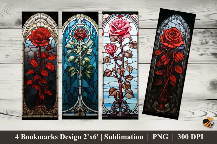 Magic Rose Bookmarks Sublimation Design