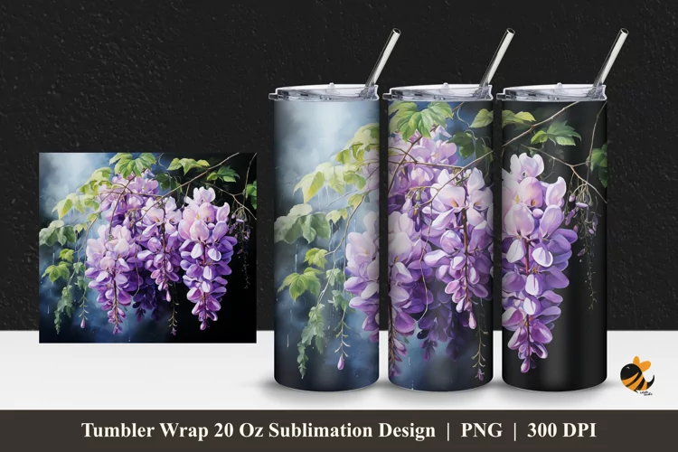 Garden Feel Tumbler Wrap Sublimation Design 1