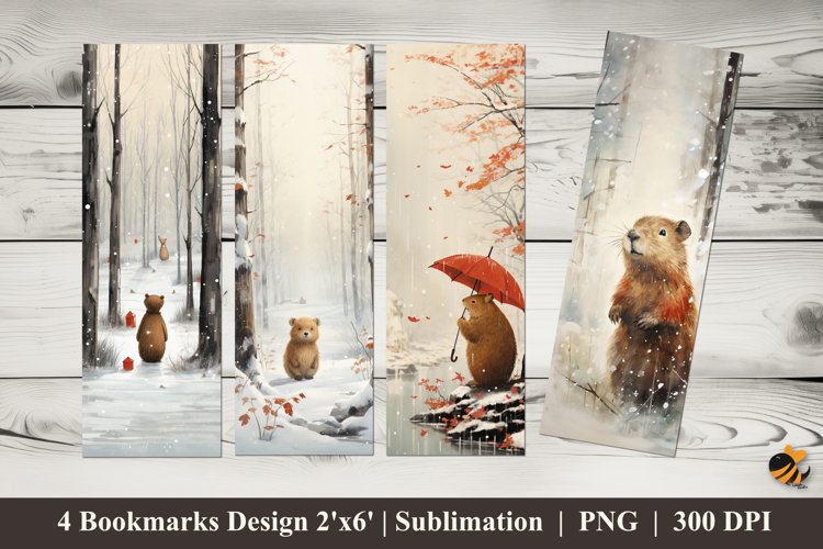 Mouse is Cold Bookmarks Sublimation Design example image 1