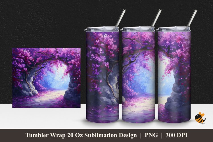 Old Bougainvillea Tumbler Wrap Sublimation Design 1 example image 1