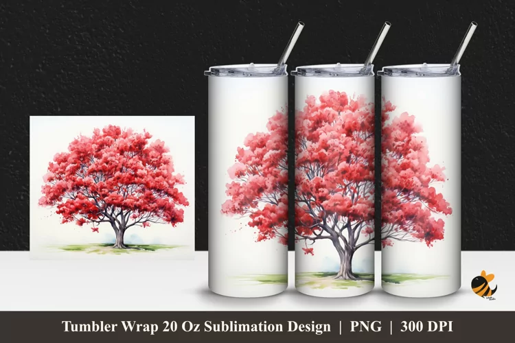 Fantastic Flowers Tumbler Wrap Sublimation Design 1