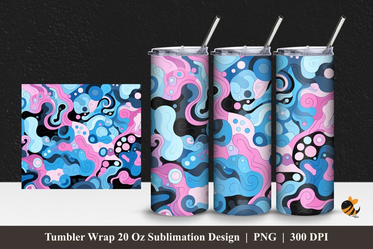 Pastel Bacterial Tumbler Wrap Sublimation Design 1