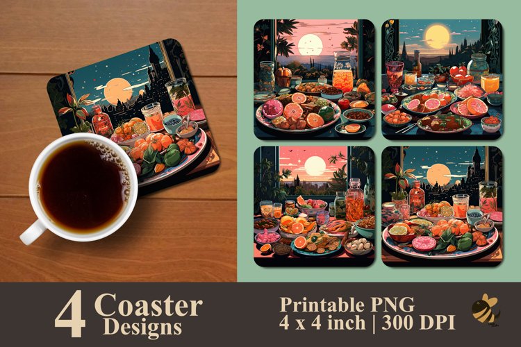 Iftar Coaster Sublimation Designs example image 1