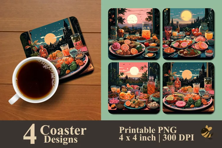 Iftar Coaster Sublimation Designs