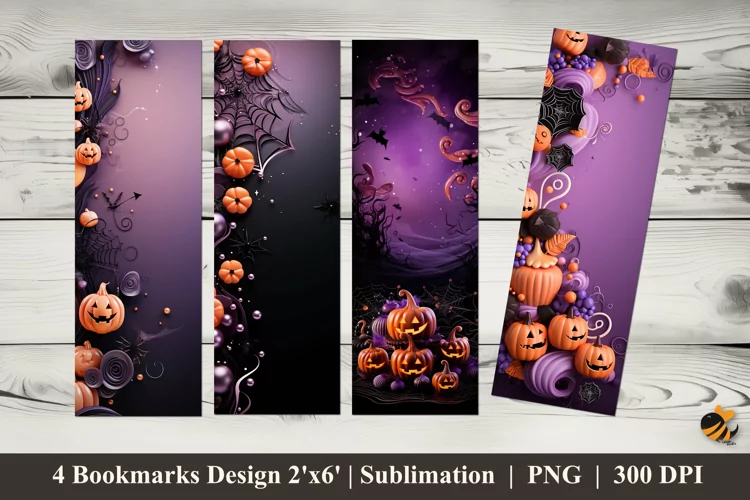 Stylish Halloween Bookmarks Sublimation Design