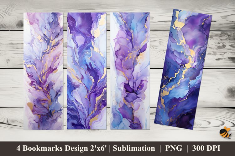 Purple Ice Bookmarks Sublimation Design example image 1