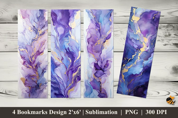 Purple Ice Bookmarks Sublimation Design