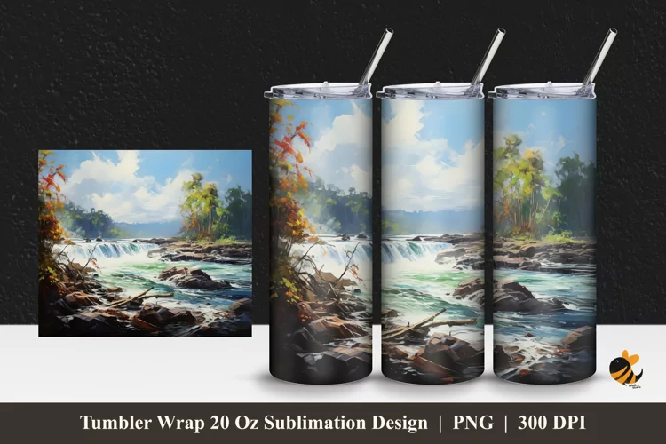 Calm Exploration Tumbler Wrap Sublimation Design 1