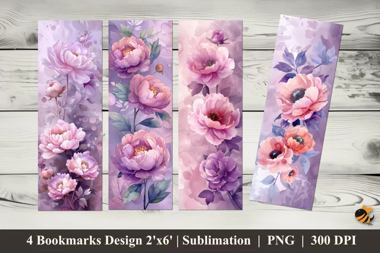 Pastel Purple Bookmarks Sublimation Design