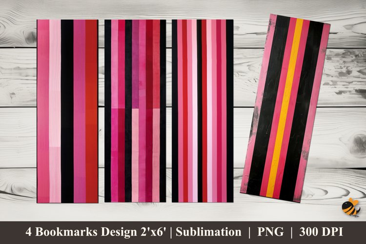 Color Stripes Bookmarks Sublimation Design example image 1