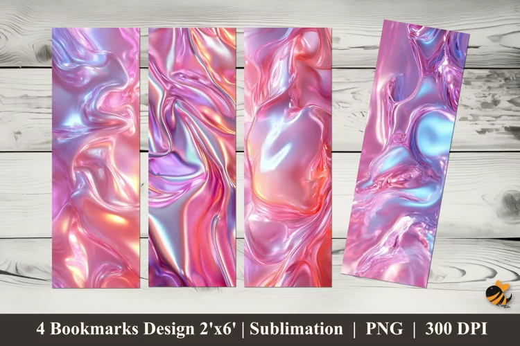 Colorful Pink Bookmarks Sublimation Design