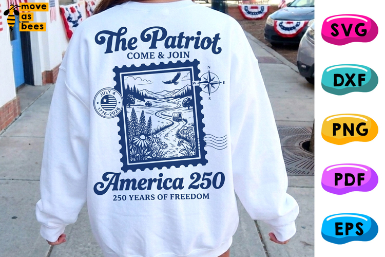 The Patriot Come & Join SVG, PNG, America 250, Postage Stamp