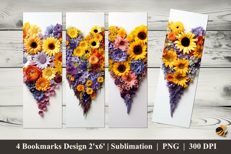 Love Flower Bookmarks Sublimation Design
