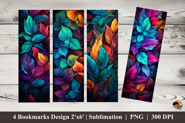 Autumn Leaves Bookmarks Sublimation Design example image 1