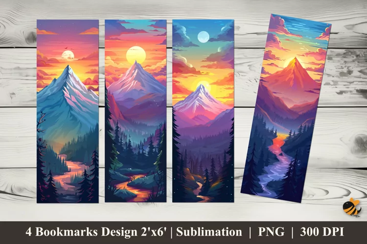 Landscape Bookmarks Sublimation Design