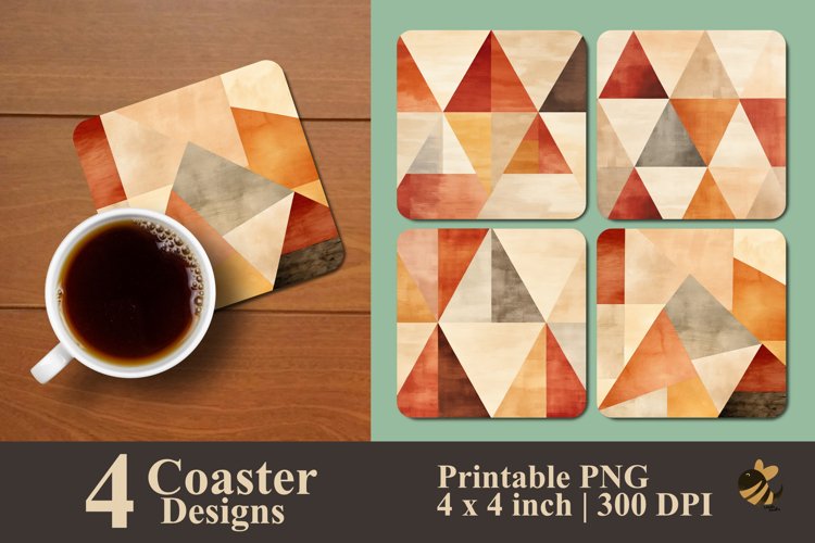 Desert Mirage Geometri Coaster Sublimation Designs example image 1