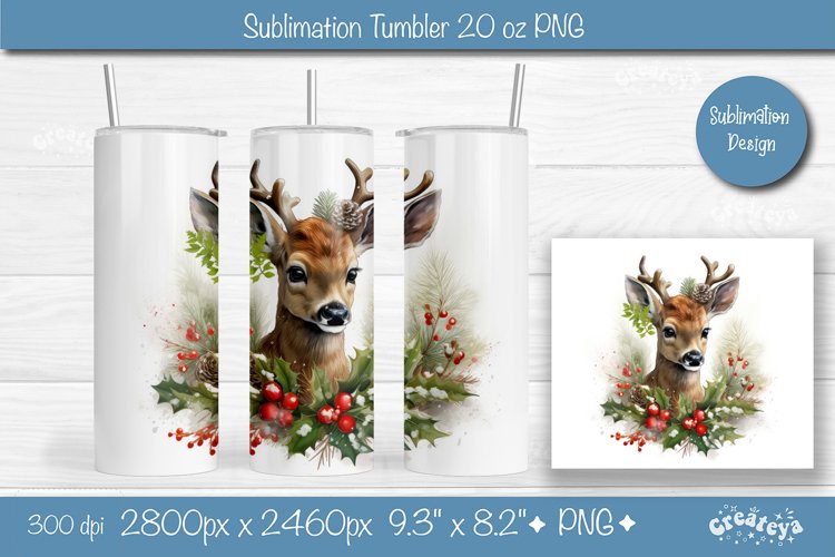 Christmas tumbler wrap png 20 Oz sublimation Xmas Animal