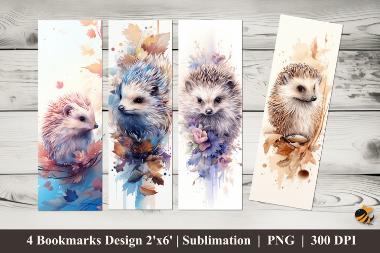 Hedgehog Abstract Bookmarks Sublimation Design example image 1