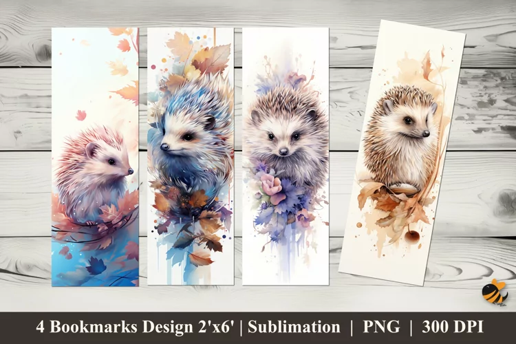Hedgehog Abstract Bookmarks Sublimation Design