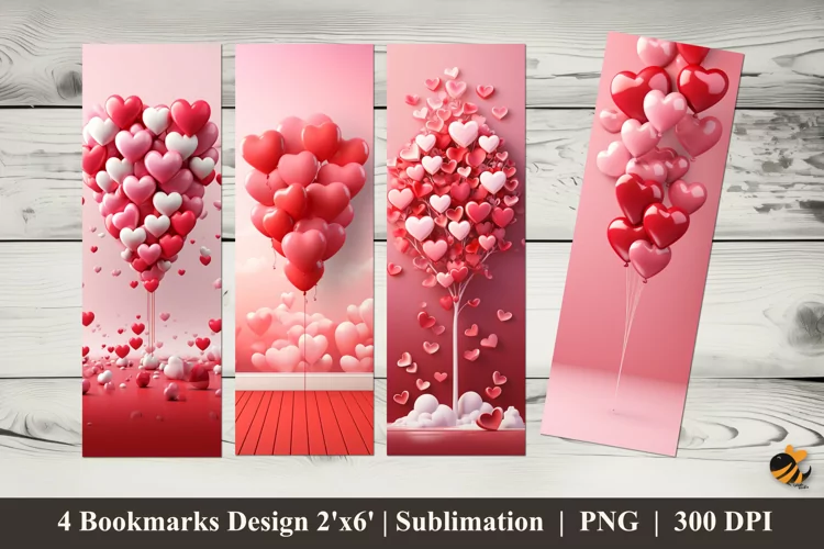 Happy Valentine Bookmarks Sublimation Design
