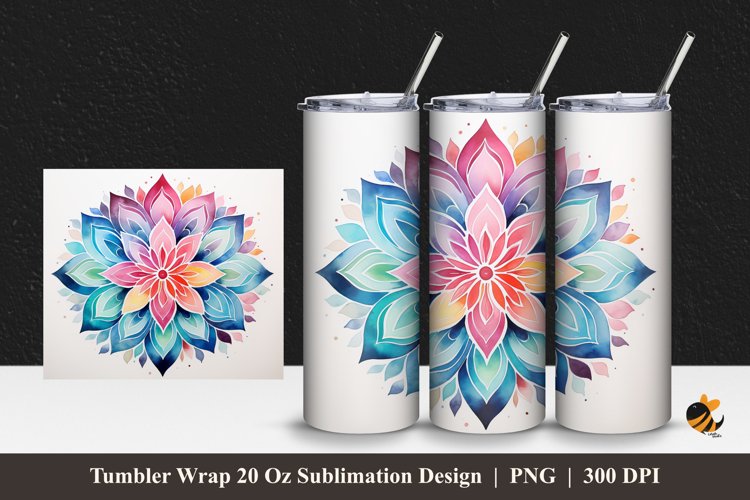 Magic Flowers Tumbler Wrap Sublimation Design 1