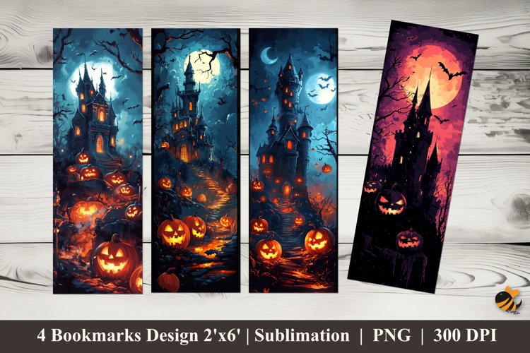 Haunted Halloween Bookmarks Sublimation Design