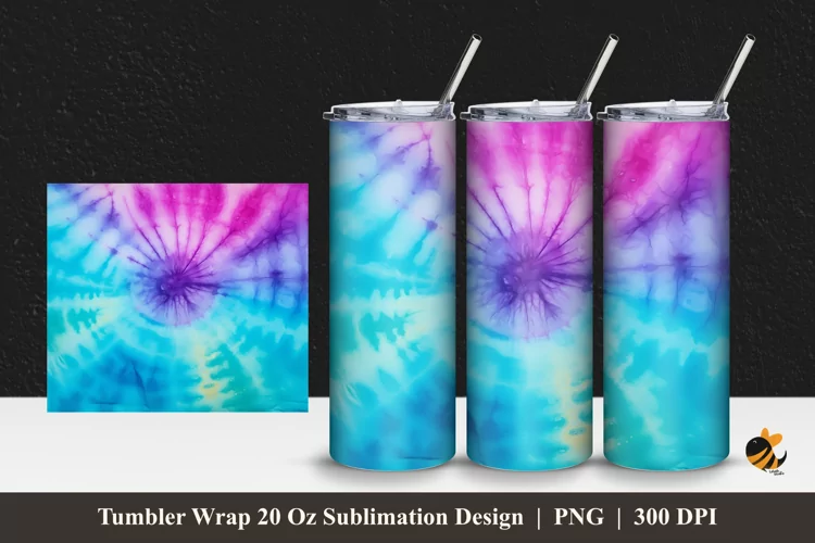 Caribbean Abstract Tumbler Wrap Sublimation Design 1