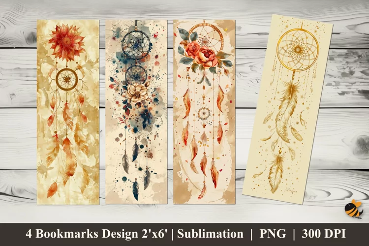 Catcher Flower Bookmarks Sublimation Design