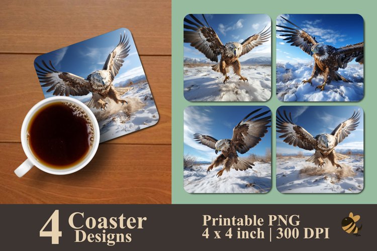 Happy Penguins Coaster Sublimation Designs example image 1