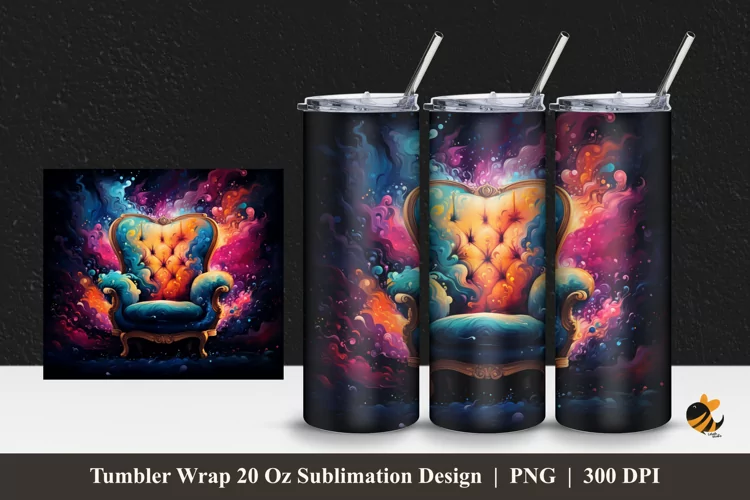 Fantasy Chair Tumbler Wrap Sublimation Design 1