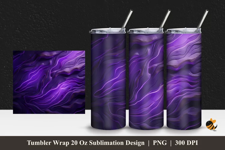Neon Purple Tumbler Wrap Sublimation Design 1
