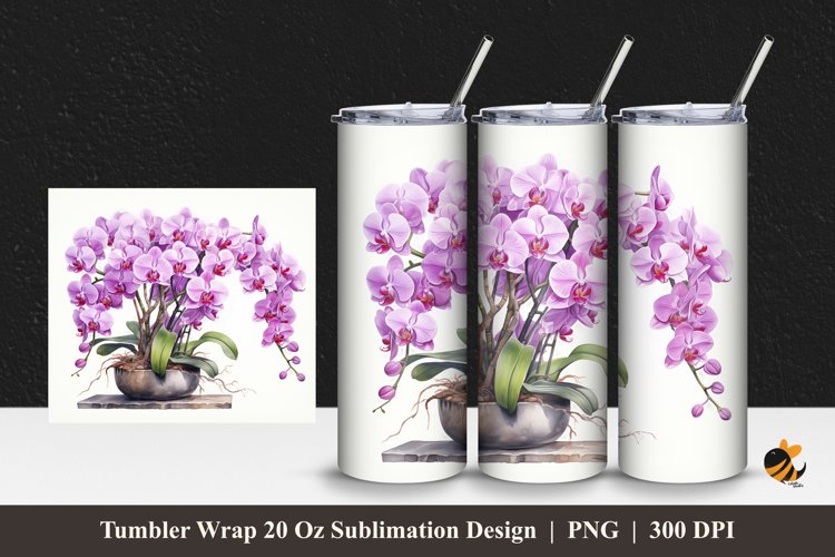 Phalaenopsis Tumbler Wrap Sublimation Design 1