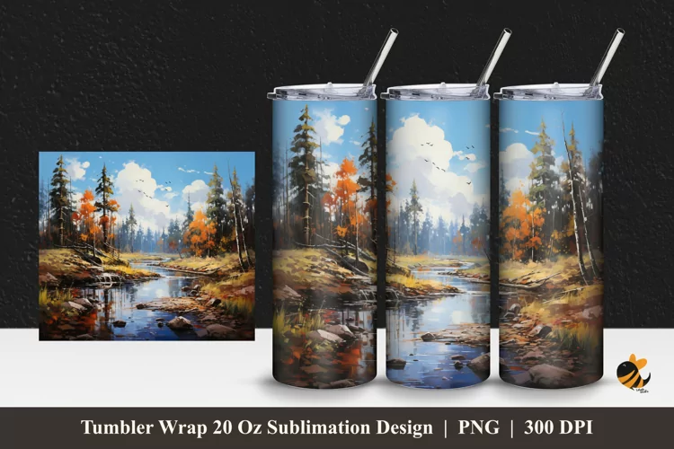 Panorama Tumbler Wrap Sublimation Design 1