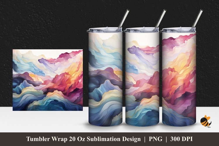 Ink blend Tumbler Wrap Sublimation Design 1 example image 1