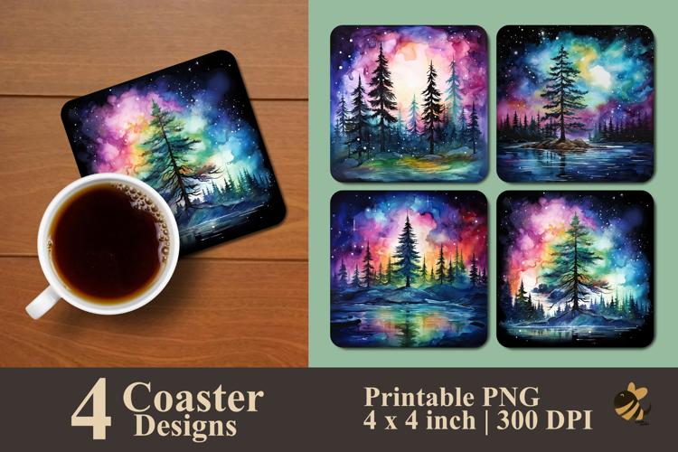 Beauty Pine Forest Coaster Sublimation Design