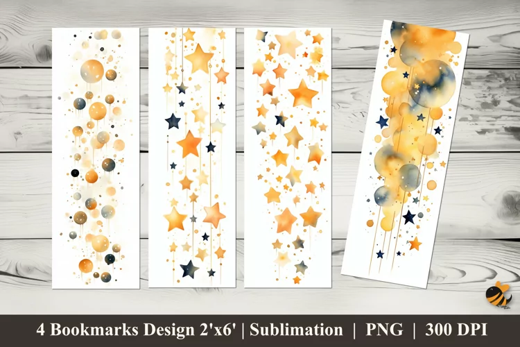 Starry Abstract Bookmarks Sublimation Design